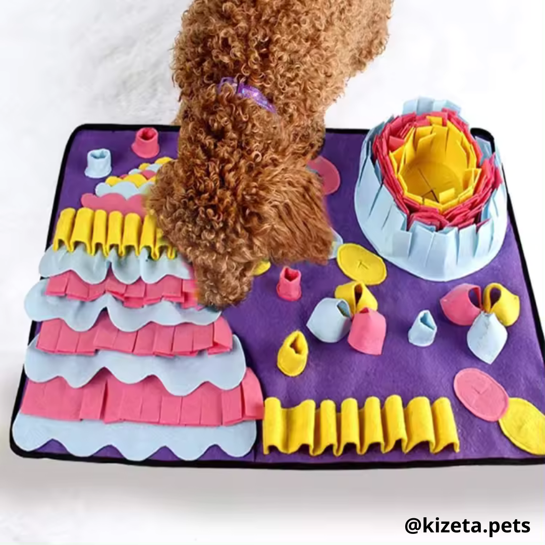 ALFOMBRILLA DE OLFATO MORADO/ROSADO PARA PERROS Y GATOS / ALFOMBRILLA DE ALIMENTACIÓN LENTA PARA MASCOTAS 70x50CM