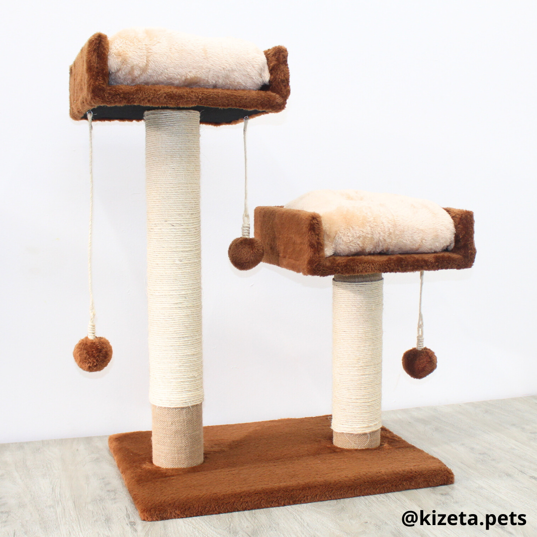RASCADOR GYM PARA GATO MODELO MOSCÚ 2 CAMAS (60x45x82CM)