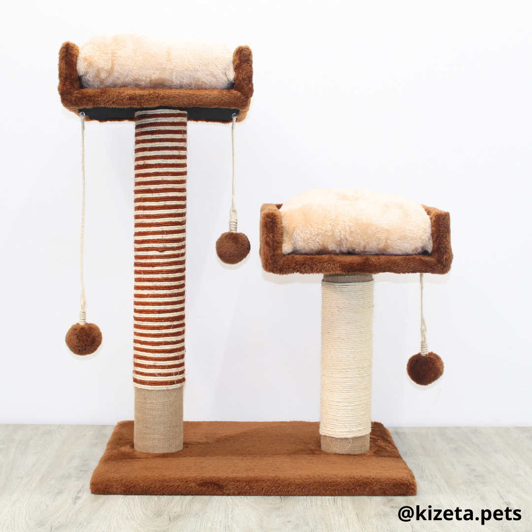 RASCADOR GYM PARA GATO MODELO MOSCÚ 2 CAMAS (60x45x82CM)