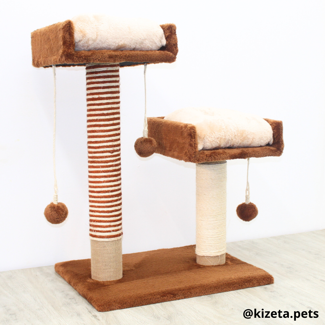 RASCADOR GYM PARA GATO MODELO MOSCÚ 2 CAMAS (60x45x82CM)