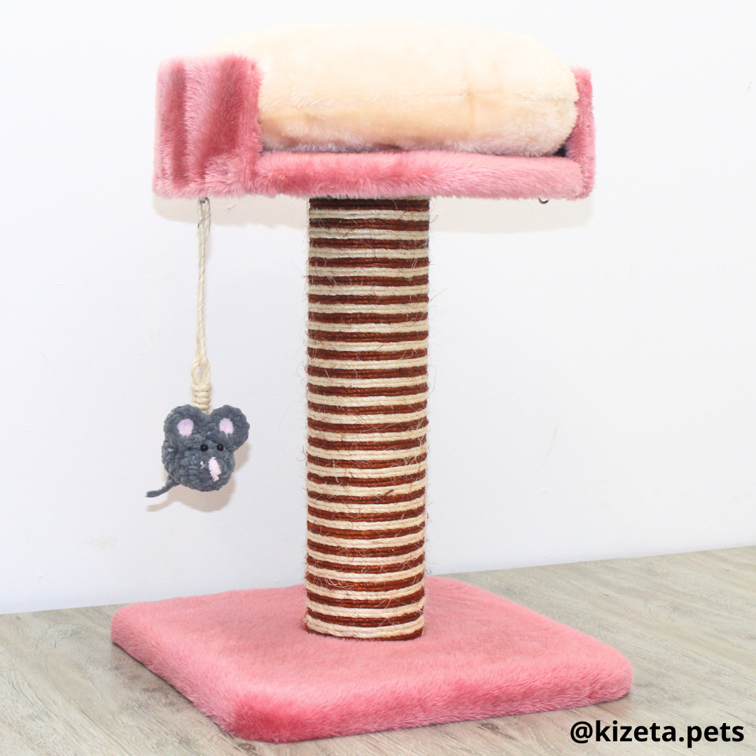 RASCADOR PARA GATO SENCILLO TORRE + CAMA (36x36x54CM)