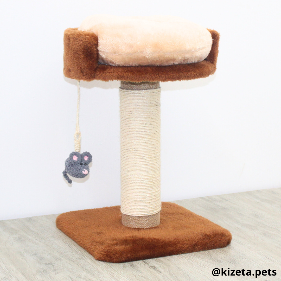 RASCADOR PARA GATO SENCILLO TORRE + CAMA (36x36x54CM)