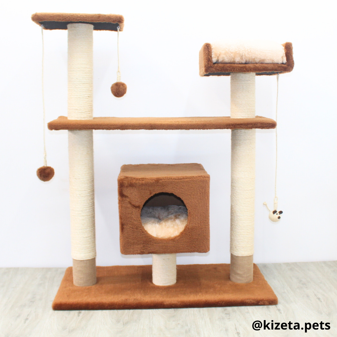 RASCADOR GYM PARA GATO MODELO PRAGA EXTRAGRANDE 2 CAMAS + 5 TORRES (90x45x116CM)