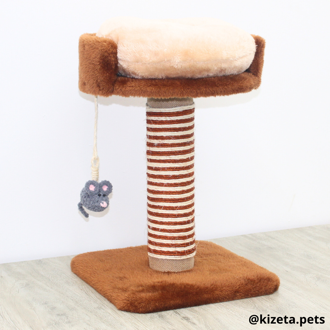 RASCADOR PARA GATO SENCILLO TORRE + CAMA (36x36x54CM)