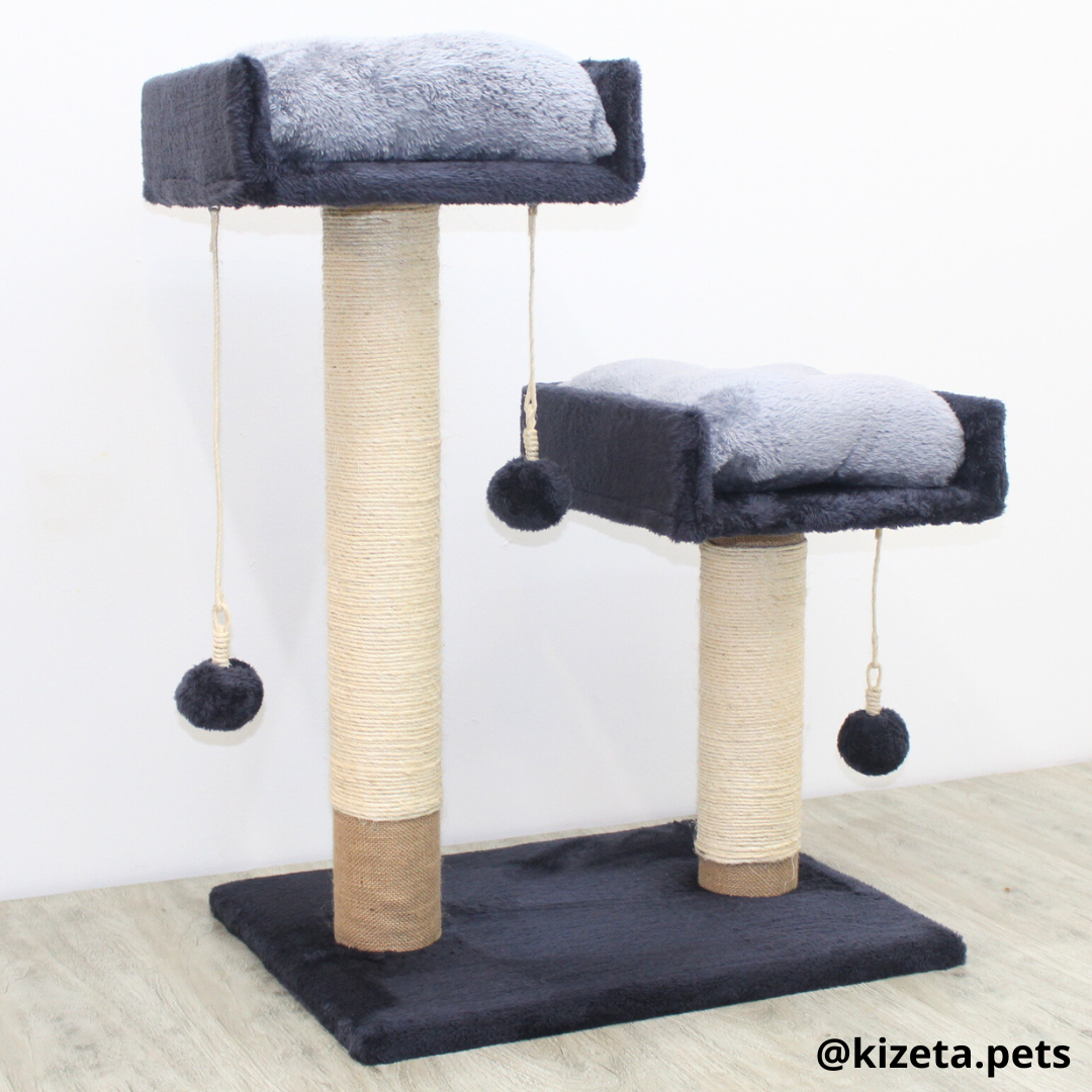 RASCADOR GYM PARA GATO MODELO MOSCÚ 2 CAMAS (60x45x82CM)