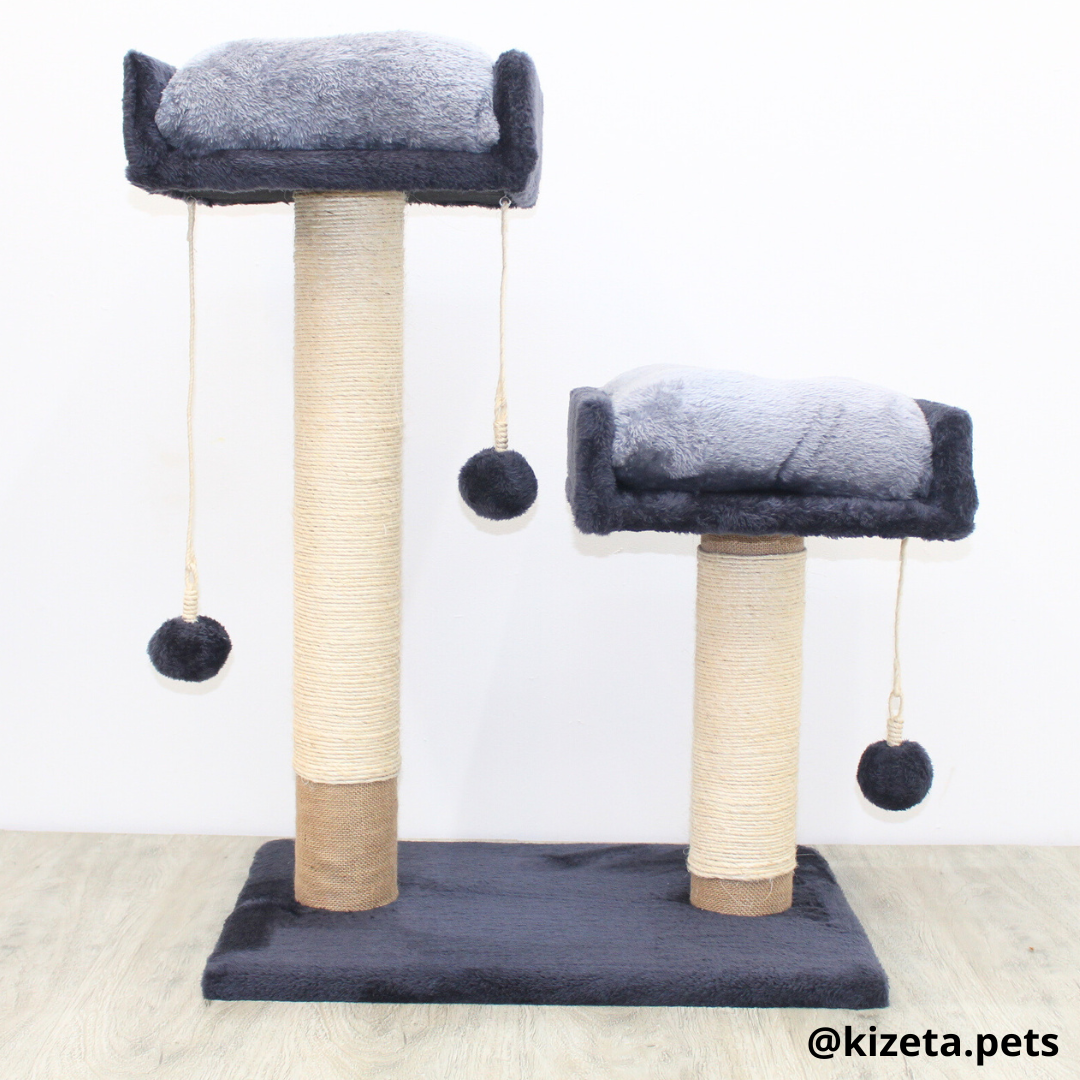 RASCADOR GYM PARA GATO MODELO MOSCÚ 2 CAMAS (60x45x82CM)