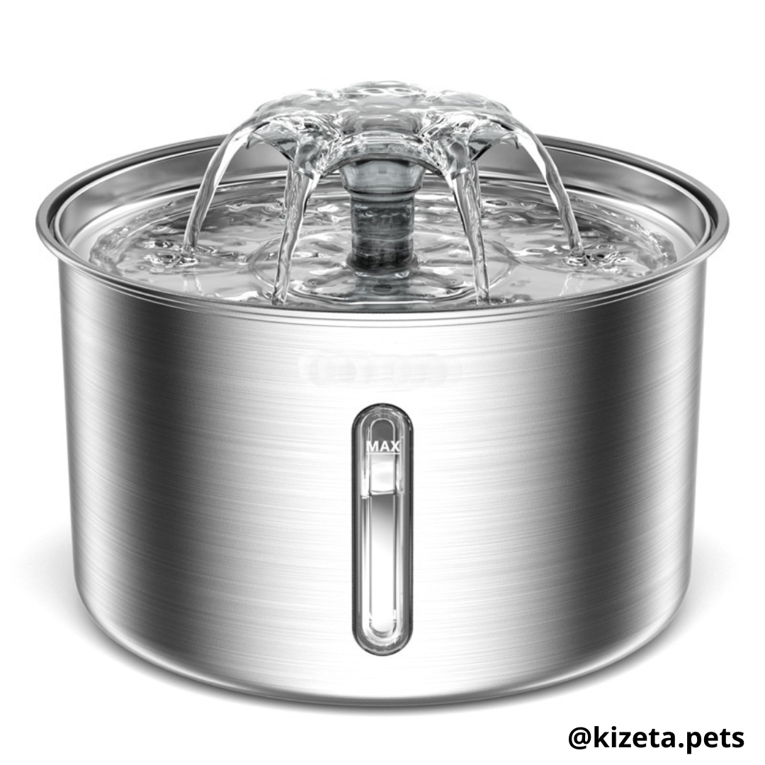 FUENTE DE AGUA DE ACERO INOXIDABLE CIRCULAR DE 3L CON SENSOR DE MOVIMIENTO PARA GATOS Y PERROS