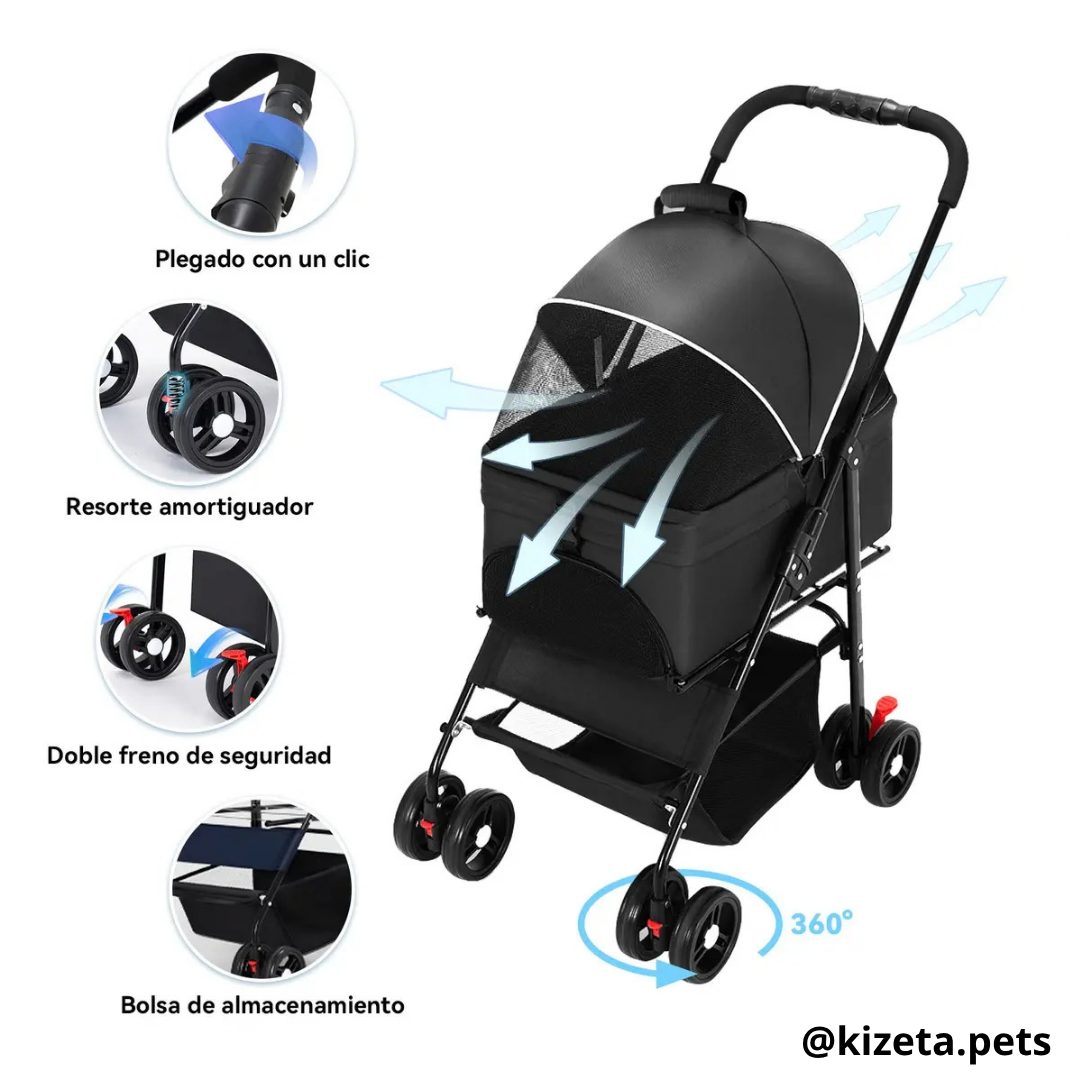 COCHE 3 EN 1 PARA MASCOTAS