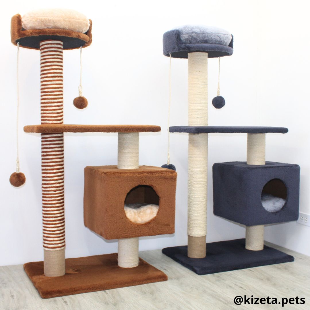 RASCADOR GYM PARA GATO MODELO EDIFICIO 2DA GENERACIÓN CON DOS CAMAS (60x45x124CM)