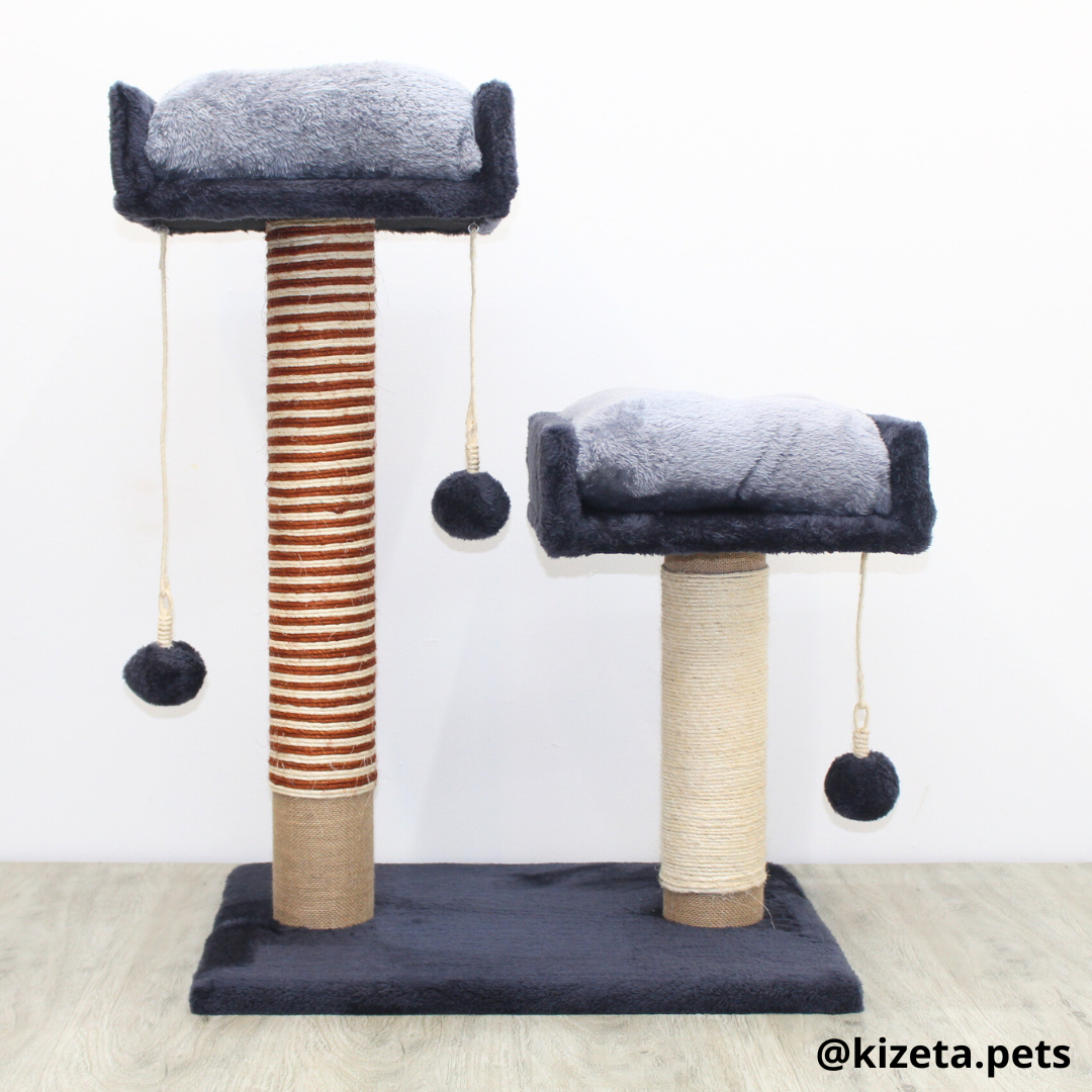 RASCADOR GYM PARA GATO MODELO MOSCÚ 2 CAMAS (60x45x82CM)