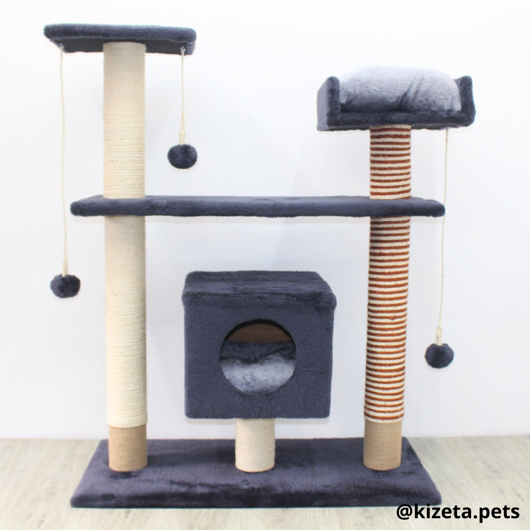 RASCADOR GYM PARA GATO MODELO PRAGA EXTRAGRANDE 2 CAMAS + 5 TORRES (90x45x116CM)
