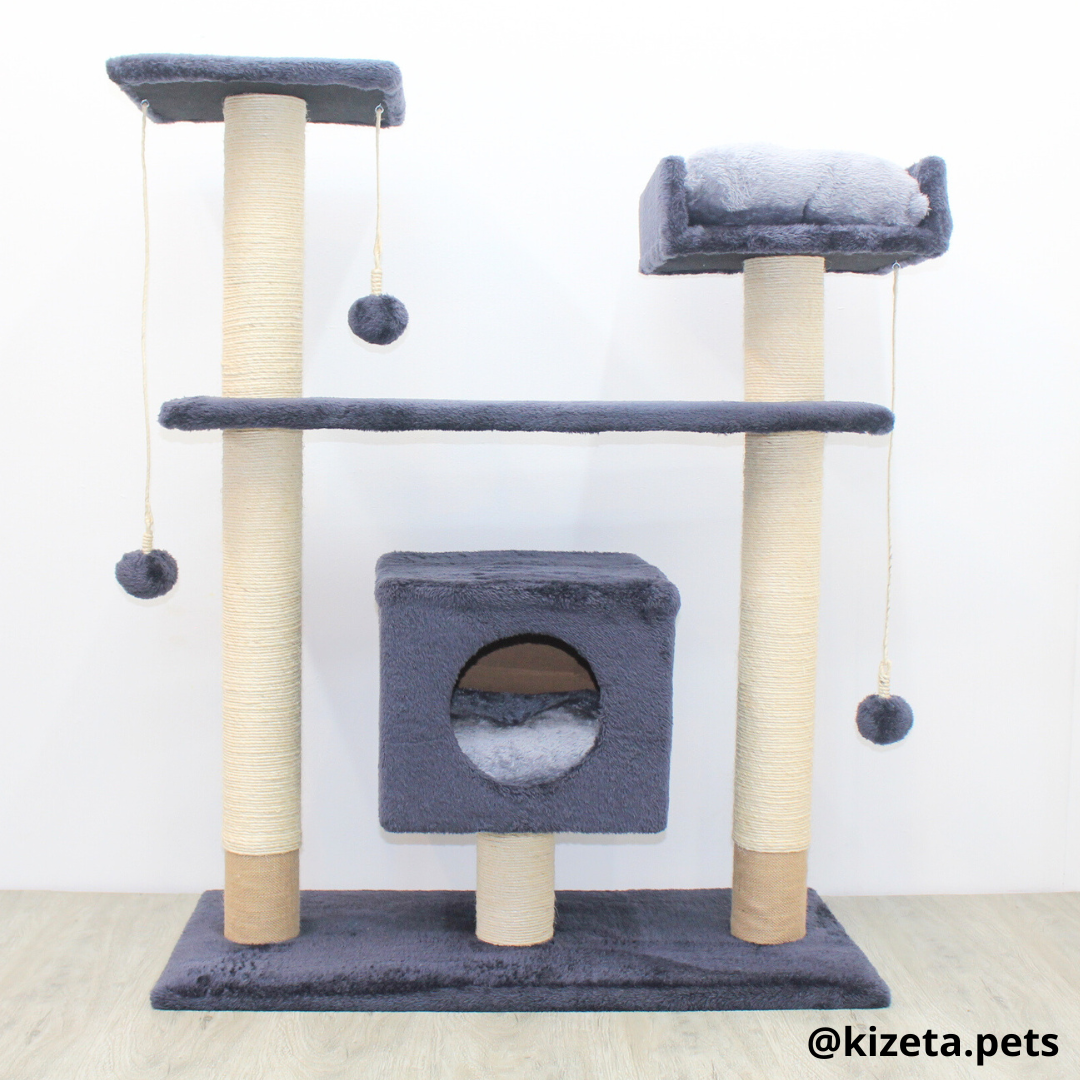 RASCADOR GYM PARA GATO MODELO PRAGA EXTRAGRANDE 2 CAMAS + 5 TORRES (90x45x116CM)
