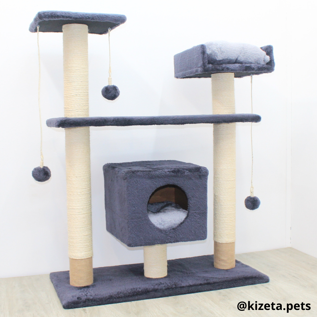 RASCADOR GYM PARA GATO MODELO PRAGA EXTRAGRANDE 2 CAMAS + 5 TORRES (90x45x116CM)