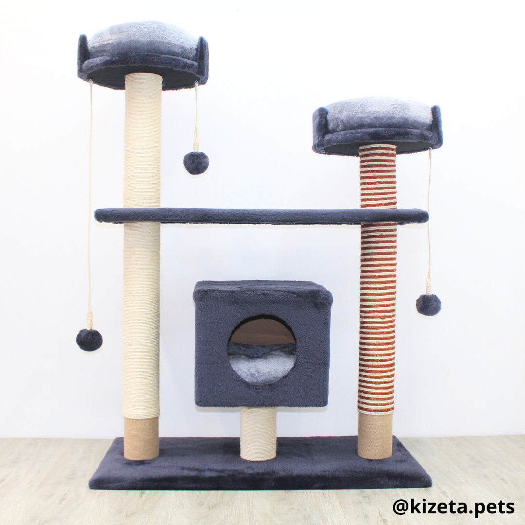 RASCADOR GYM PARA GATO MODELO PARÍS EXTRAGRANDE 3 CAMAS + 5 TORRES (90x45x126CM)