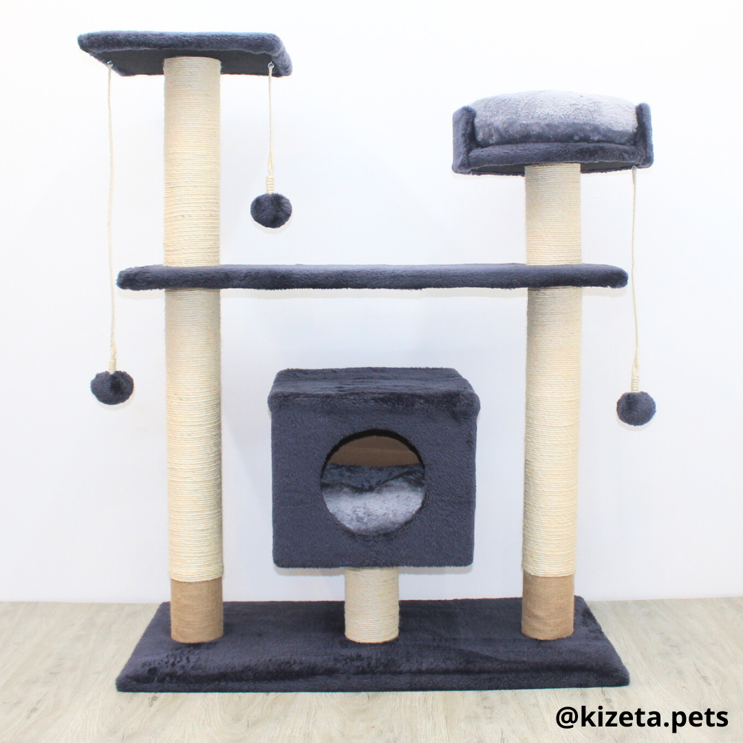 RASCADOR GYM PARA GATO MODELO PRAGA EXTRAGRANDE 2 CAMAS + 5 TORRES (90x45x116CM)