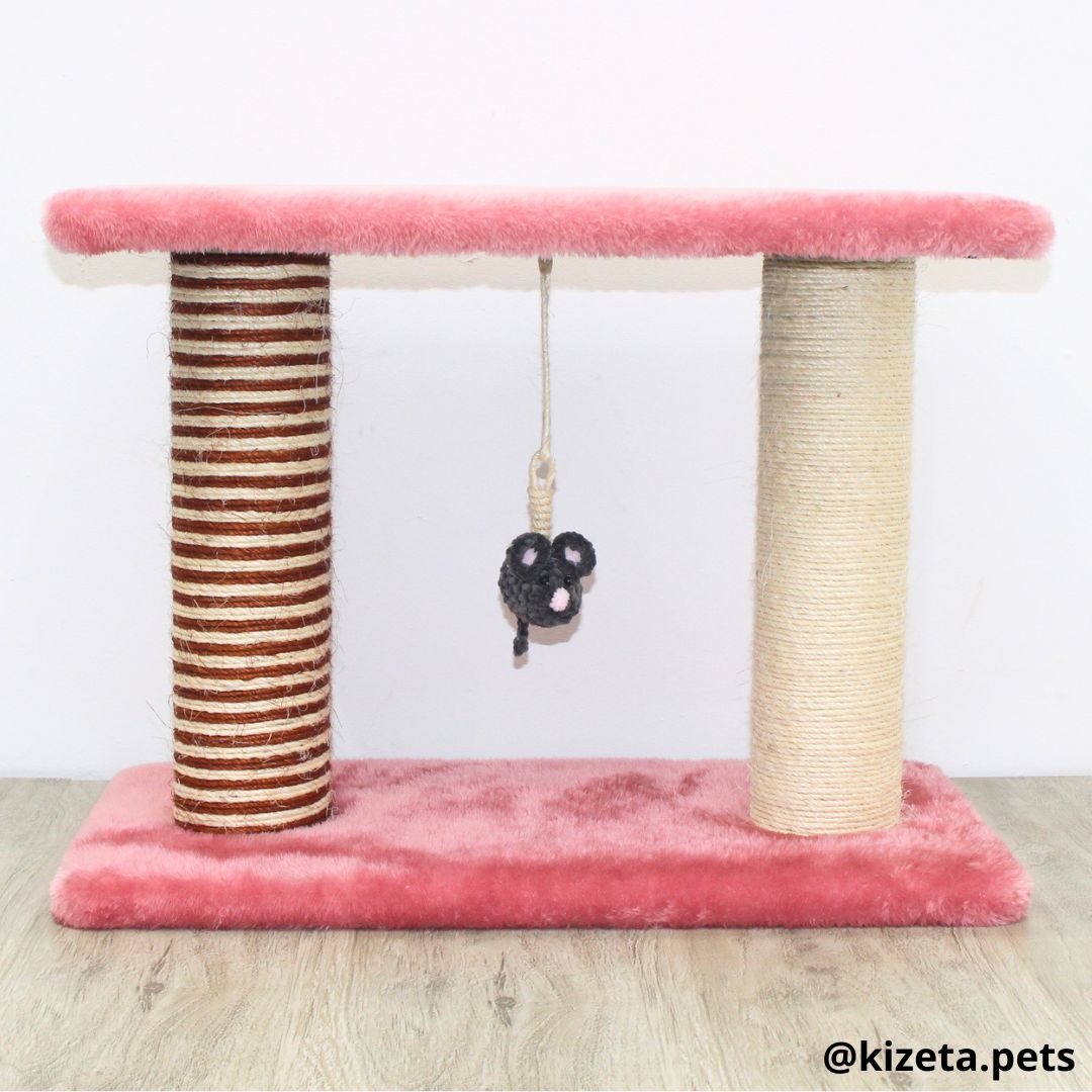 RASCADOR  PARA GATO MODELO DOBLE TORRE TIPO CAMA (60x25x45CM)
