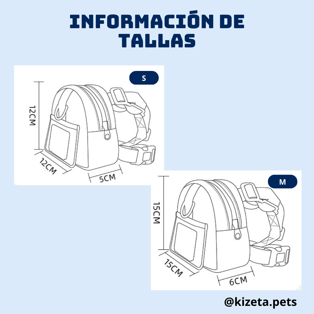 MOCHILA + CORREA TIPO ARNÉS PARA PERRO O GATO