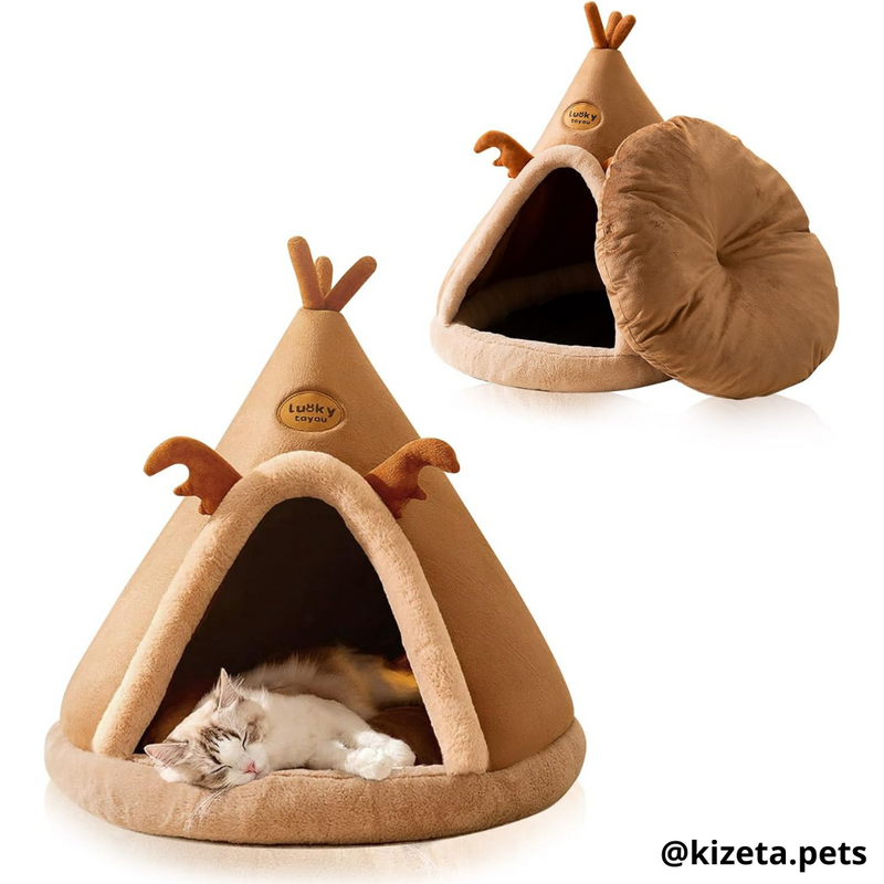 CAMA DE FELPA ULTRASUAVE CÓNICA PARA PERROS, GATOS O CONEJOS