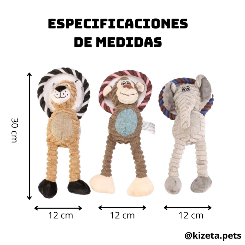 KIT DE 3 JUGUETES (LEÓN – MONO – ELEFANTE)