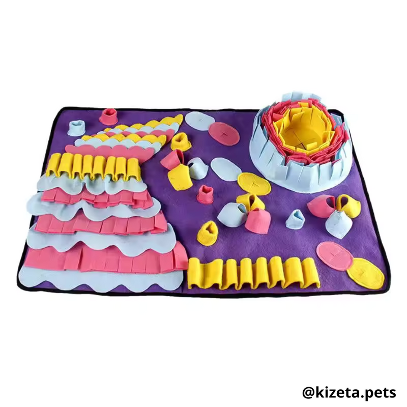 ALFOMBRILLA DE OLFATO MORADO/ROSADO PARA PERROS Y GATOS / ALFOMBRILLA DE ALIMENTACIÓN LENTA PARA MASCOTAS 70x50CM