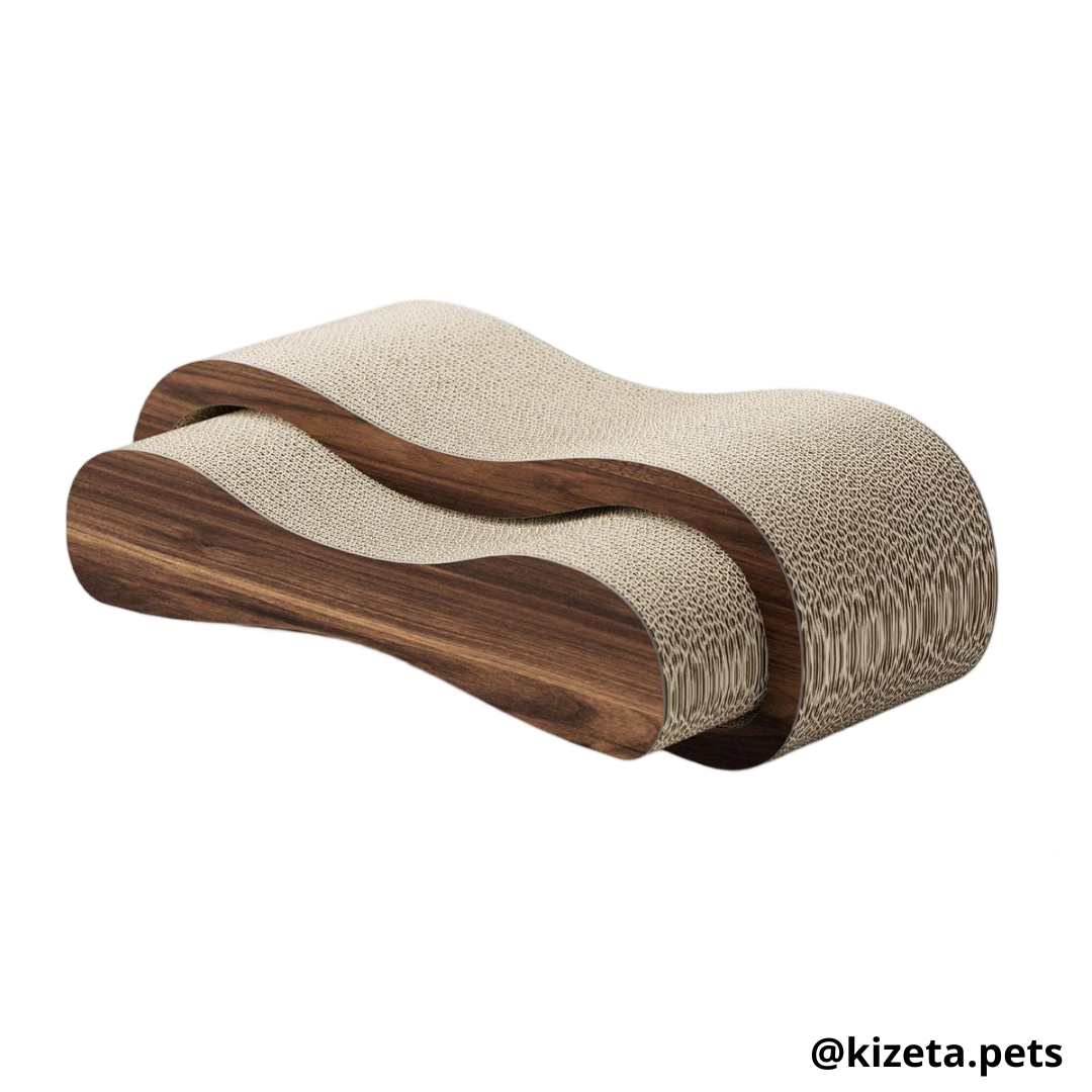 RASCADOR LOUNGE OVALADO PARA GATOS 2 EN 1 DE CARTÓN CORRUGADO (70X24X23CM)