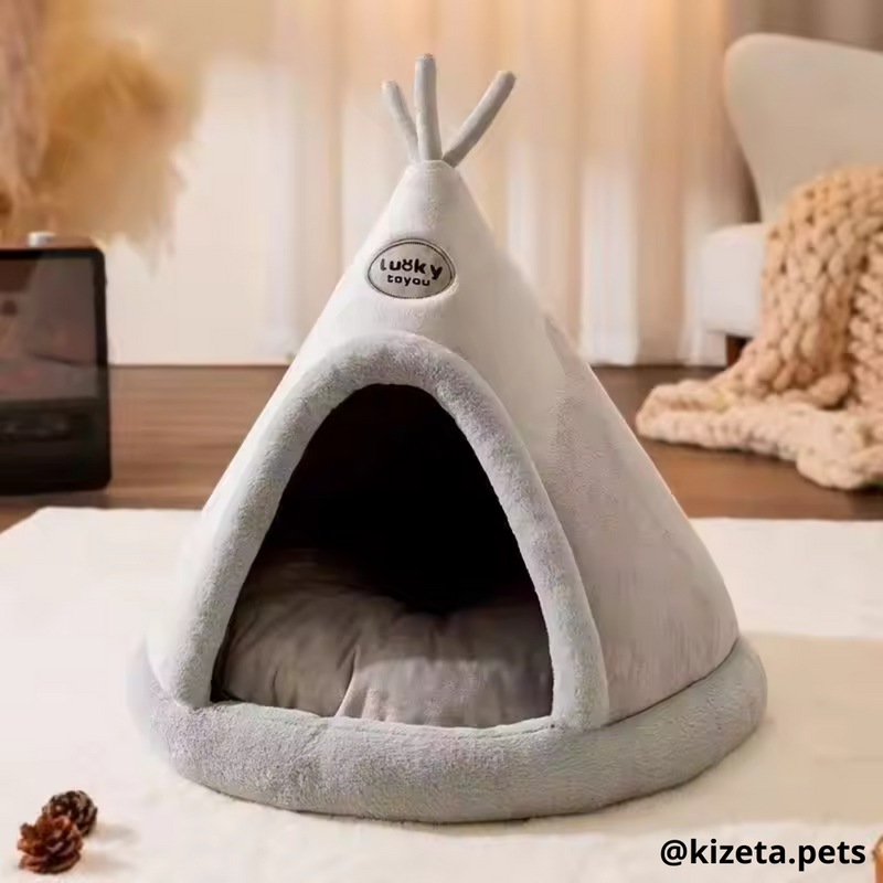 CAMA DE FELPA ULTRASUAVE CÓNICA PARA PERROS, GATOS O CONEJOS