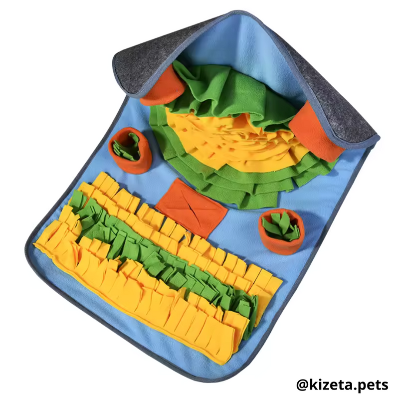 ALFOMBRILLA DE OLFATO VERDE/NARANJA PARA PERROS Y GATOS / ALFOMBRILLA DE ALIMENTACIÓN LENTA PARA MASCOTAS 70x50CM