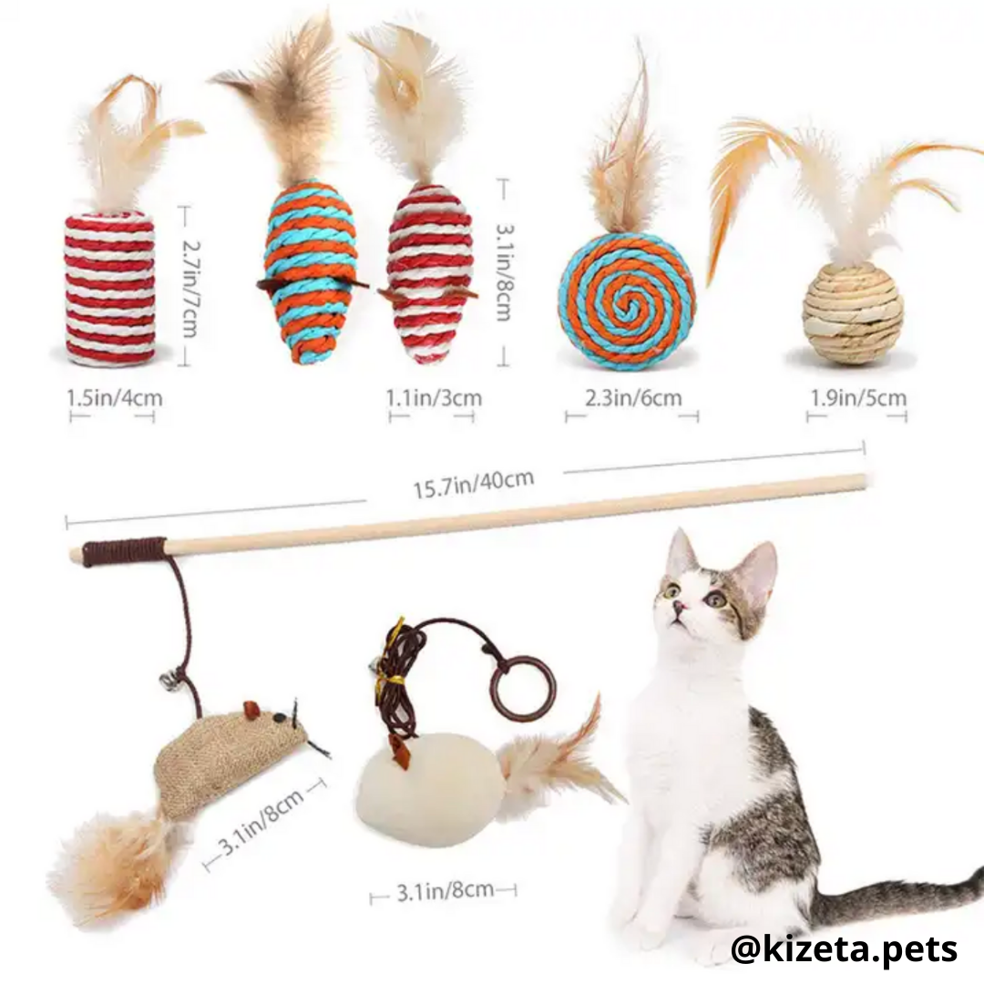 KIT DE 7 JUGUETES PARA GATO