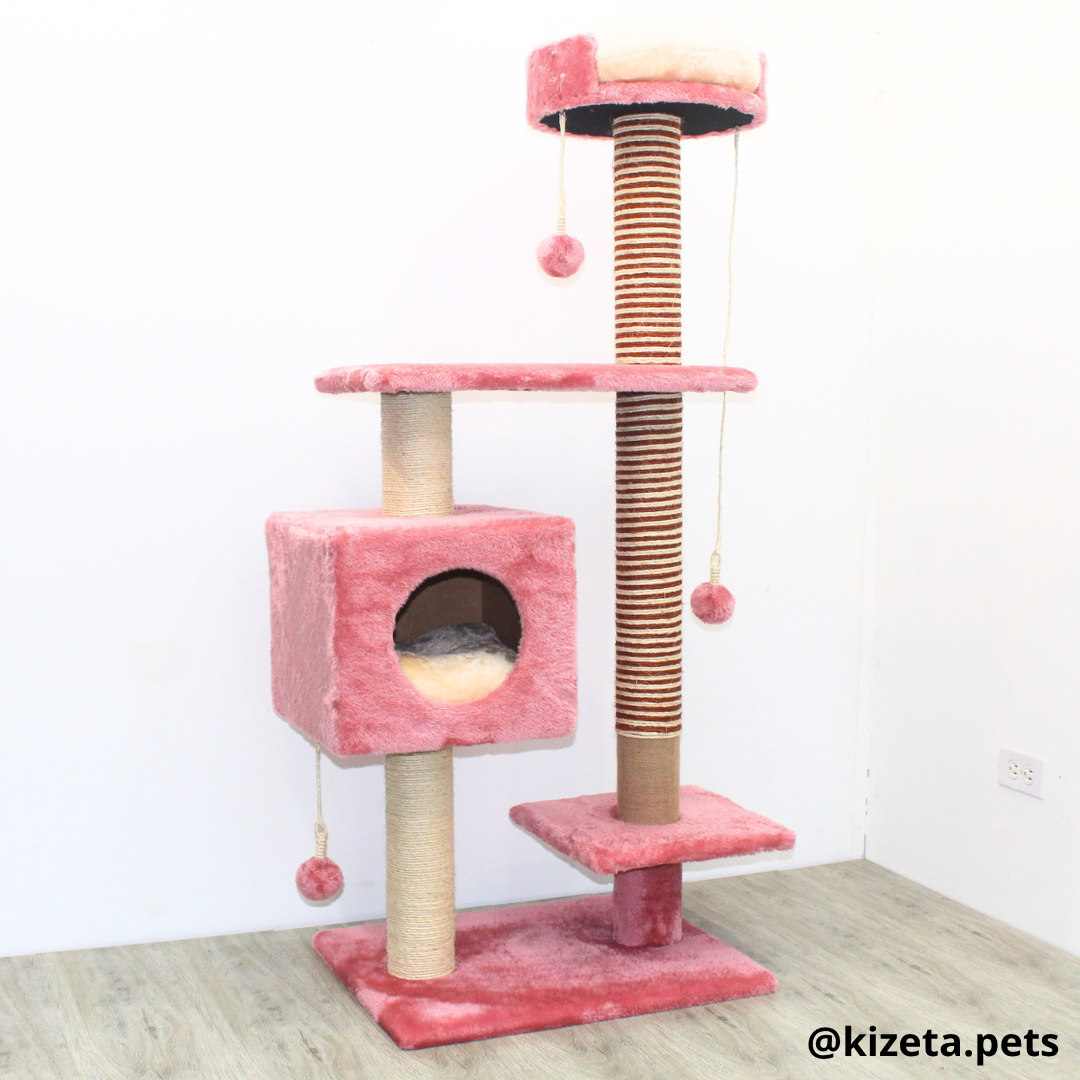 RASCADOR GYM PARA GATO MODELO CHICAGO 2DA GENERACIÓN 2 CAMAS + 5 TORRES (60x45x145CM)