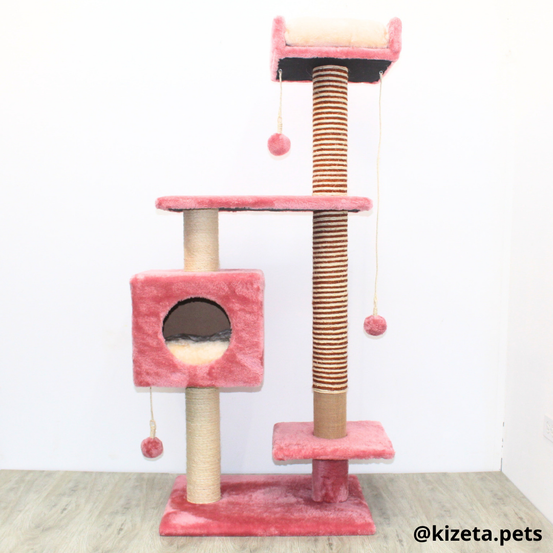 RASCADOR GYM PARA GATO MODELO CHICAGO 2DA GENERACIÓN 2 CAMAS + 5 TORRES (60x45x145CM)