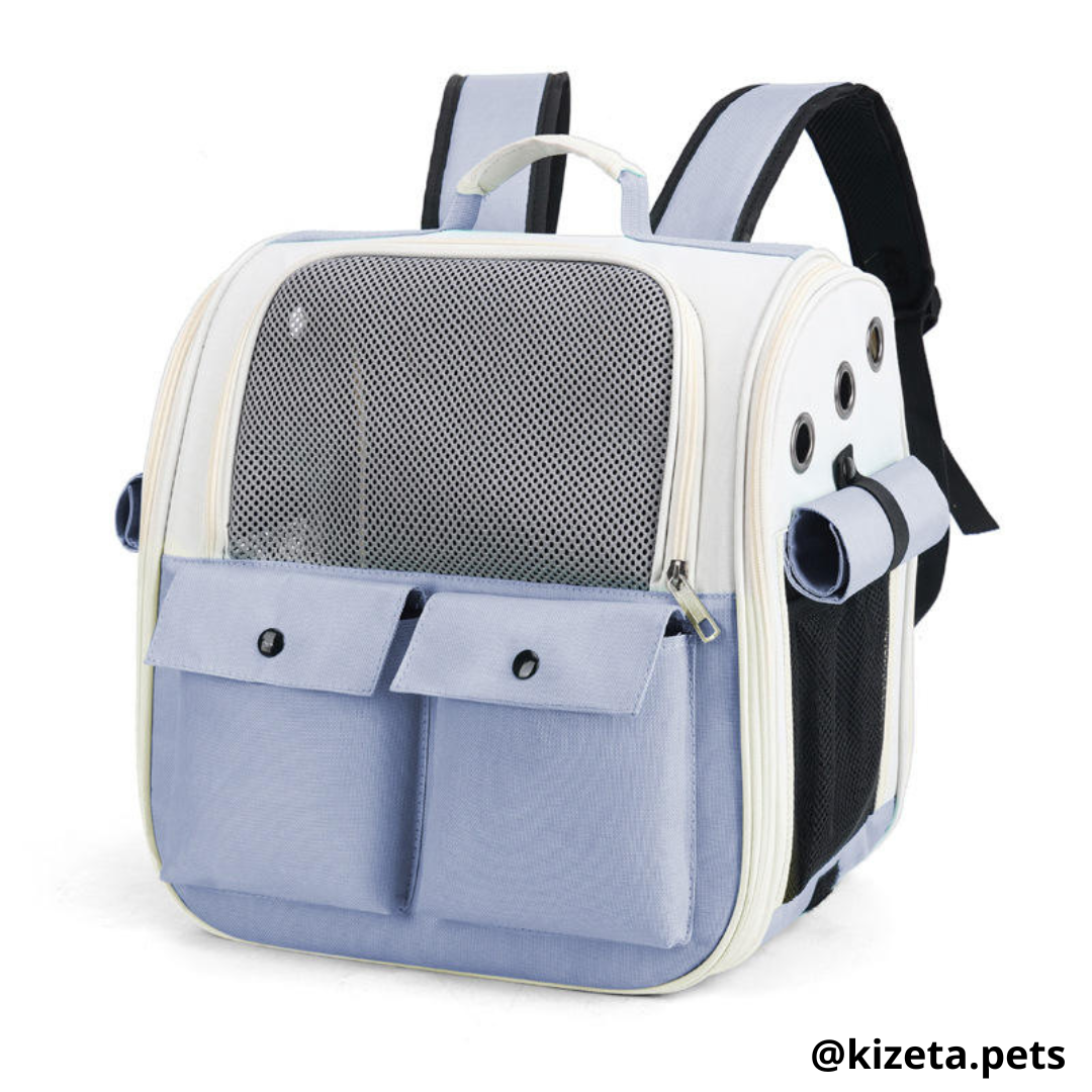 MOCHILA TRANSPORTADORA MISHI-GO PARA MASCOTAS CON VENTANA RECTANGULAR (36x25x38 CM)