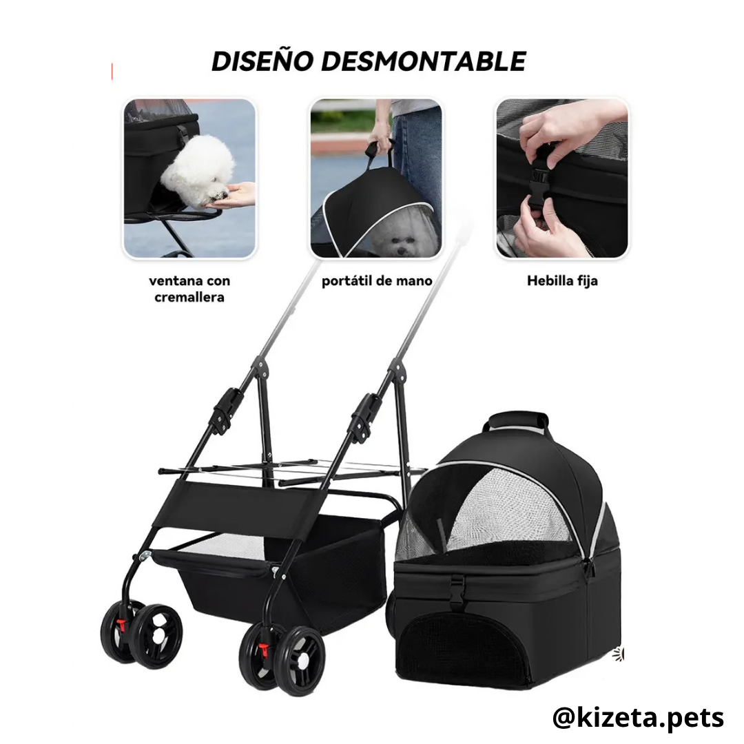 COCHE 3 EN 1 PARA MASCOTAS