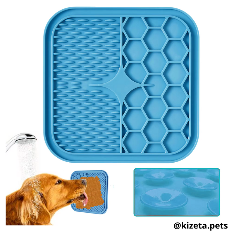 PLATO DE SILICONA M CON DOS TEXTURIZADOS PARA LAMER / LICK MAT / ALMOHADILLA JUGUETE INTERACTIVO MEDIANO PARA MASCOTAS