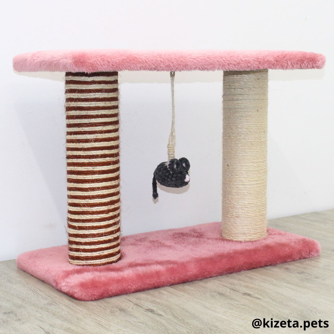 RASCADOR  PARA GATO MODELO DOBLE TORRE TIPO CAMA (60x25x45CM)