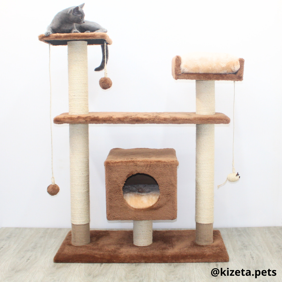 RASCADOR GYM PARA GATO MODELO PRAGA EXTRAGRANDE 2 CAMAS + 5 TORRES (90x45x116CM)