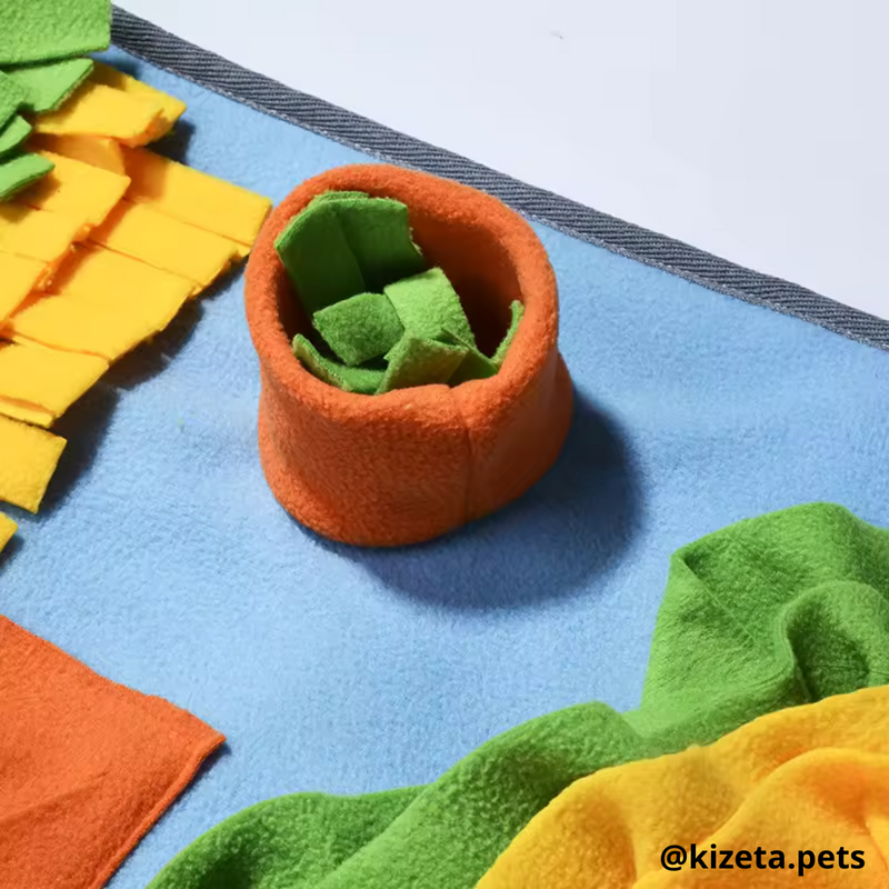 ALFOMBRILLA DE OLFATO VERDE/NARANJA PARA PERROS Y GATOS / ALFOMBRILLA DE ALIMENTACIÓN LENTA PARA MASCOTAS 70x50CM