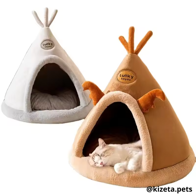 CAMA DE FELPA ULTRASUAVE CÓNICA PARA PERROS, GATOS O CONEJOS