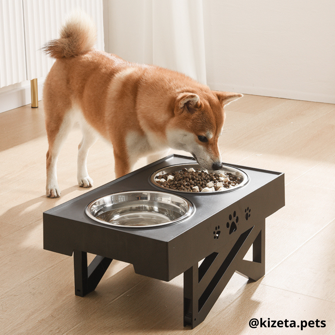 PLATOS ELEVADOS DE ACERO INOXIDABLE CON 3 REGULACIONES PARA MASCOTAS PEQUEÑAS, MEDIANAS Y GRANDES