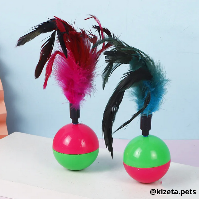 JUGUETE PELOTA + PLUMAS