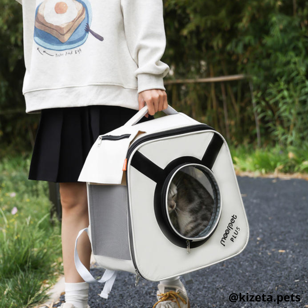 MOCHILA TRANSPORTADORA PETGO IMPERMEABLE PARA GATOS Y PERROS CON VENTANA CIRCULAR (40x23x36 CM)