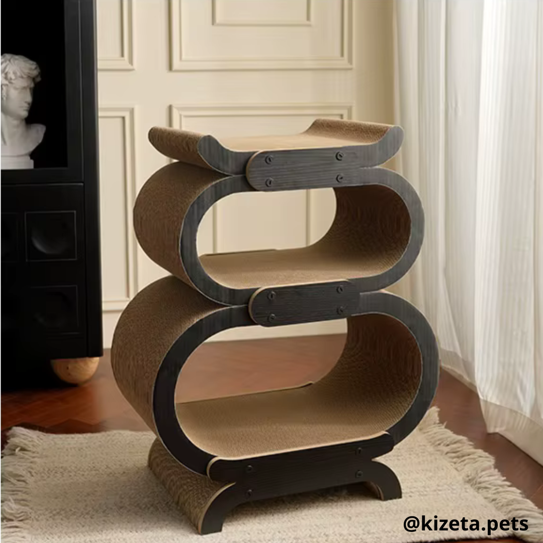 RASCADOR OVALADO DE 3 NIVELES DE CARTÓN CORRUGADO (57X34X72CM)