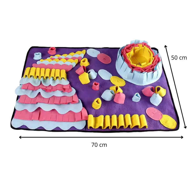 ALFOMBRILLA DE OLFATO MORADO/ROSADO PARA PERROS Y GATOS / ALFOMBRILLA DE ALIMENTACIÓN LENTA PARA MASCOTAS 70x50CM