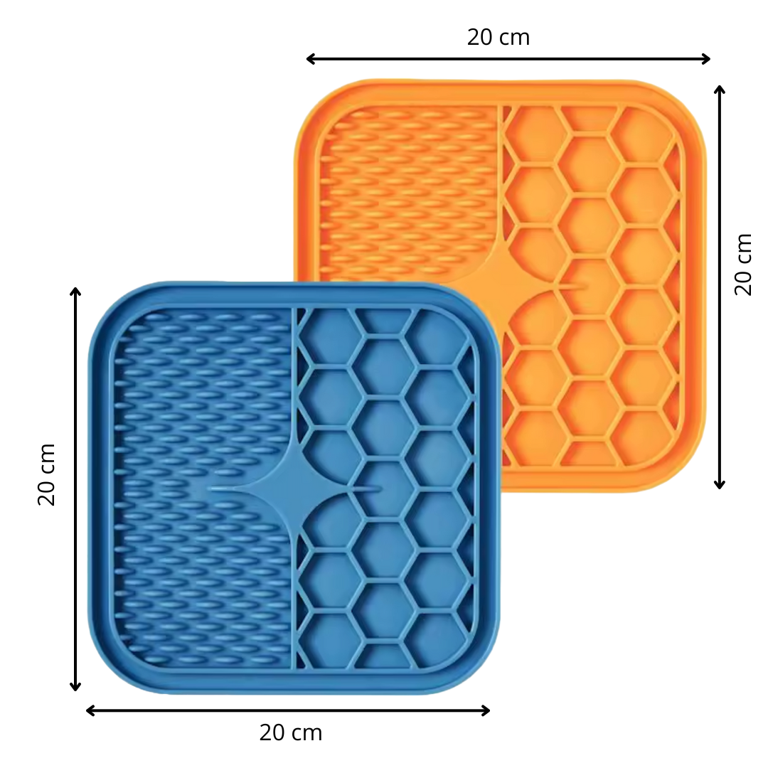 PLATO DE SILICONA M CON DOS TEXTURIZADOS PARA LAMER / LICK MAT / ALMOHADILLA JUGUETE INTERACTIVO MEDIANO PARA MASCOTAS