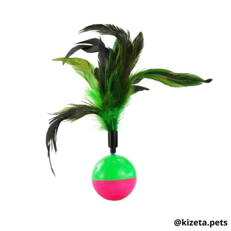 JUGUETE PELOTA + PLUMAS