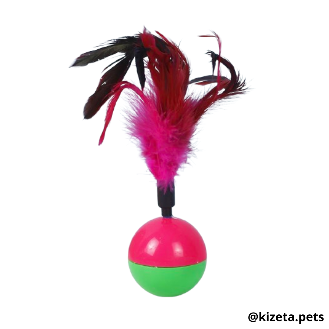 JUGUETE PELOTA + PLUMAS