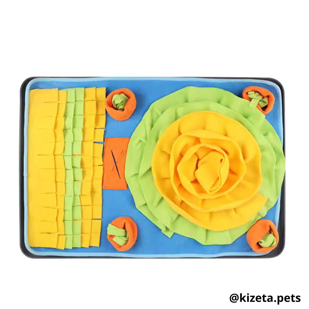 ALFOMBRILLA DE OLFATO VERDE/NARANJA PARA PERROS Y GATOS / ALFOMBRILLA DE ALIMENTACIÓN LENTA PARA MASCOTAS 70x50CM